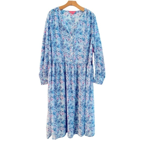 SIMPLY SOUTHERN Long Sleeve Midi Shirt Dress Size L NEW - Picture 2 of 6